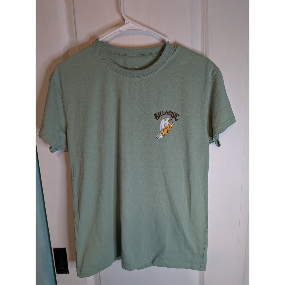 Billabong Mens Sage Green Surfing Tiger Korea Graphic T-Shirt BF014A01 Medium